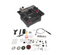 Mini-scie circulaire de table 100 W – vitesse et angle réglables, profondeur de coupe de 16 mm, avec accessoires, pour le bois, le plastique et l'acrylique