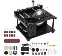 Mini Scie Circulaire de Table 200W 3000 tr/min avec Arbre Flexible pour Gravure - Scie Électrique avec 4 Lames Mandrin, Angle de Coupe 0-90° et Profondeur 35 mm