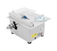 Mini scie circulaire de table portable 96 W 96 W 7 vitesses avec profondeur de coupe et angle réglables, scie à main compacte pour bricoleurs, acrylique bleu