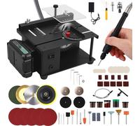 Mini-scie circulaire de table - Scie de table portable de 200 W - Hauteur, vitesse et angle réglables - 7 niveaux - Pour le bois, le plastique et l'acrylique - Lame de scie inférieure à 10 cm