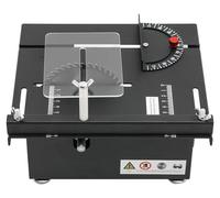 Mini-scie circulaire d'établi - Scie d'établi compacte - 200 W - Lame de 11 cm - 7 vitesses - Inclinaison de 0 à 90° - 10 000 tr/min - Moteur en cuivre - Noir