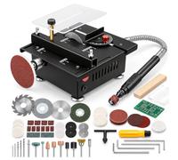 Mini scie circulaire multifonction, profondeur de coupe 0-16 mm, 100 W | Scie portable pour bois, coupe acrylique, PCB, plastique et métal, réglage d'angle de 0 à 90°, ponce, grave et perce pour