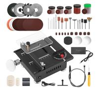 Mini scie circulaire multifonctionnelle de table, scie à table portable de 100W, alimentation 7 vitesses 0-90°, découpe électrique de bois, découpeuse de table en bois réglable, scie à onglet