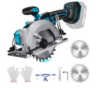 Mini scie circulaire sans fil compatible avec Makita 18 V, 2 lames | scie portable sans , moteur en cuivre 6200 tr/min pour bois et métal
