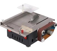 Mini scie circulaire sur table et ponceuse à bande - Kit multifonction - Pour le travail du bois - Pour l'artisanat et le bricolage - Version compacte sur table