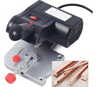 Mini scie circulaire sur table pour métal - Scie sur table - 90 W 220 V CC - 4500 tr/min - Lame de scie 50 mm 100T - Angle d'onglet 0-45° - Noir