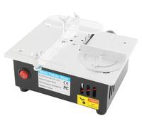 Mini scie de table - Scie circulaire de précision - 5000 tr/min - Réglable en 7 étapes - Hauteur de coupe de 1,5 cm - Pour bois, acrylique, circuits imprimés - Alimentation en courant continu avec pri
