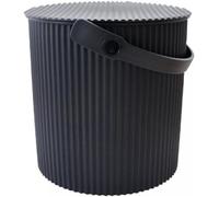 Mini-seau avec couvercle, 4 litres, noir, en plastique