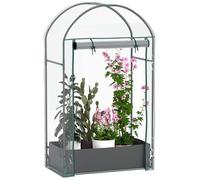 Mini serre de jardin - Outsunny - sac de plantation et housse en plastique renforcé, porte enroulable -transparente