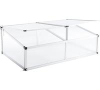 Mini-serre en aluminium pour semis précoces, jardin surélevé, serre, protection UV, bac de plantation, structure laissant passer la lumière. Dimensions (H x L x P) : 115 x 76 x 40 cm. Toit double, cou