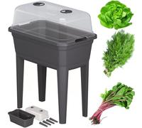 Mini-serre en charbon de bois gris avec couvercle pot pour la culture de semis de légumes