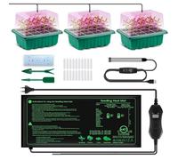 Mini Serre Intérieure - 36 Cellules - Plastique Transparent - Chauffage et Éclairage LED - Semis et Bouturage - 52x20 cm RATELIER