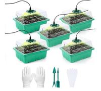 Mini Serre pour Plantes avec Lampe, 5 Pièces Serre Semis de Culture avec Contrôleur de Synchronisation Luminosité Réglable