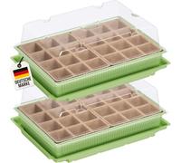 Mini Serre WELLGRO pour 24 Plantes - Environ 27x19x10 cm (LxlxH) par Serre intérieure, Vert/Transparent, Plastique/Cellulose