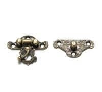 Mini Serrure En Métal Antique Pratique Nouveau Verrou En Métal Antique Boucle Incurvée Corne Fermoir Crochet Cadeau Boîte À Bijoux Cadenas Bonne Qualité
