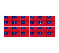 Mini Set autocollant - Pack lisse - 33 x 20 mm - Sticker Autocollant - Western Samoa - Drapeau/bannière/étendard pour la voiture, bureau, école à la maison et les - 24 pièces