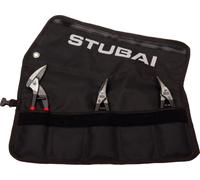 Mini-set de pinces STUBAI | 3 pièces dans une trousse à rouleau | Isolation PVC | Mini-cisaille à guillotine, cisaille à tôle droite et gauche | Outil de ferblanterie professionnel compact, à portée d