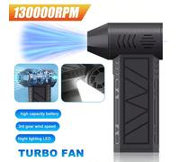 Mini souffleur de poussière turbo portable, dépoussiéreur à air électrique, ventilateur jet turbo à 3 vitesses réglables, souffleur de neige LED, moteur rechargeable haute vitesse, ventilateur puissan