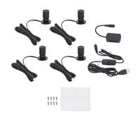 Mini spot LED à intensité variable USB avec 6 câbles de 1,8 m - Kit de fixation pour peinture, galerie d'images, bijoux, vitrines - En aluminium - Fixation montée (Netural Light)