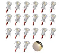 Mini Spot LED Encastrable 0.5W 12V IP65 20pcs Ø10mm 120°Argent Chaude | Diamètre de Perçage Ø9-11mm, Petite Taille Éclairage Encastré, Pour Meuble Niche Vitrine Maquette Spots de Plafond étoilé