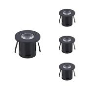 Mini Spot LED Encastrable 1W 90° Rond Noir - Pack de 4 - SILAMP