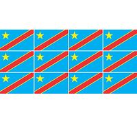 Mini Stickers Pack - Sticker Autocollant - Drapeau Congo - Self Adhesive -/bannière/étendard pour voiture, bureau, école à la maison et les, 50x31mm- 12 Stück - glatt
