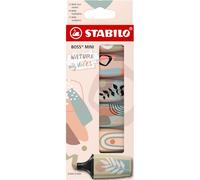 STABILO Surligneur BOSS Mini Naturevibes – 6 couleurs naturelles – Étui carton de 6