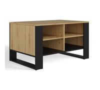 MINI - Table basse rectangulaire industrielle - 90x58x50 - Table basse avec deux étagères