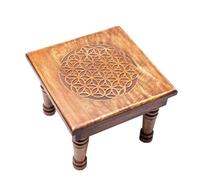 Mini Table d'appoint en bois Fleur de vie