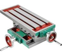 Mini-table de fraisage - Table croisée XY - Course X : 23 cm - Course Y : 11 cm - Vis à rainure en T 10T - Entraxe des trous : 17,5 × 15 cm - Manuelle, horizontale - Rouge