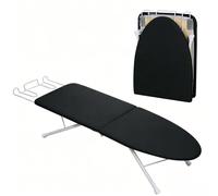 Mini table de repassage pliable - Table de repassage pour bureau - Bois avec surface de repassage - Structure en tube d'acier - Idéale pour la maison et les voyages - Noir