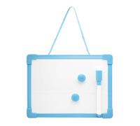 Mini Tableau Blanc Magnétique Effaçable avec Stylo Noir, Tampon Effaceur et 2 Aimants - 15x20 CM Multicolore - Pour Enfants Dessin, École, Maison, Bureau, Chambre, Studio (Bleu Ciel)