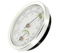 Mini Thermohygromètre Rond Intérieur Argenté 6x6x1,3cm | Boîtier Plastique, Cercle en Alliage D’Aluminium, Lecture Analogique, sans Piles, pour Bureau, Chambre, Armoire ou Vitrine