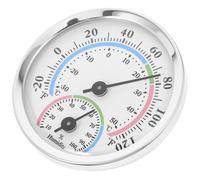 Mini Thermomètre Hygromètre à Aiguille en Alliage D'aluminium Argenté | Lecture Analogique Double, sans Pile, Contrôle D'humidité et Température, pour Maison, Bureau, Sauna