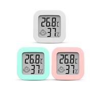 Mini Thermomètre Hygromètre Intérieur, Digital Thermo HygromèTre Indicateur Précision D'ambiance Moniteur de Température et Humidimètre (3 pièces)