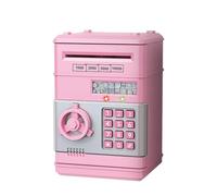 Mini tirelire électronique avec verrouillage par mot de passe, comptage automatique des pièces monnaie, coffre-fort for les enfants, Détection précise(Pink)