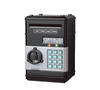 Mini tirelire électronique avec verrouillage par mot de passe, comptage automatique des pièces monnaie, coffre-fort for les enfants, Détection précise(Zwart)