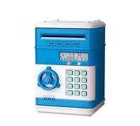 Mini tirelire électronique avec verrouillage par mot de passe, comptage automatique des pièces monnaie, coffre-fort for les enfants, Détection précise(Blauw)