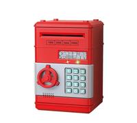 Mini tirelire électronique avec verrouillage par mot de passe, comptage automatique des pièces monnaie, coffre-fort for les enfants, Détection précise(Rot)