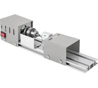 Mini tour à bois et polisseuse - Mini/micro tour - Distance entre pointes : 30,5 cm - Vitesse réglable - Mandrin de précision - Alimentation électrique 220 V - Pour le bois - Argent