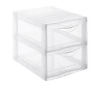 SUNDIS Mini tour de rangement Orgamix A4 GM 2 tiroirs 36,5x26x25,5 cm transparent