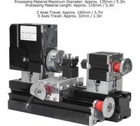 Mini Tour en Métal Kit, 12V DC 60W 12000RPM Micro Tour Métal Précis Tour avec Mandrin Travail du Bois Tour Fraiseuse
