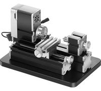 Mini-tour métallique VEVOR 70x130 mm, fraiseuse 20000 tr/min, moteur 36 W haute performance, mandrin 3 mors, tour métallique didactique avec protection pour l'usinage de pièces de précision