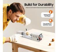 Mini tour - Tour de précision de table - 96 W DC12–24 V - 7 vitesses 4000–9000 tr/min - Mandrin 0,6–6 mm - Plage de travail 1–120 mm/50 mm - Prise UE - Argent