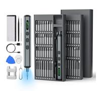 Mini Tournevis Electrique Sans Fil 72 en 1 Kit Tournevis de Précision avec 64 Embouts Magnétiques 5 Réglages de Couple Charge USB-C écran LED pour Travail de Précision Téléphone Montre Appareil Photo