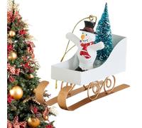 Mini Traîneau Du Père Noël Décoration festive en fer forgé | Décoration Pour Sapin De Noël Pour les fêtes d'hiver, intérieur et extérieur, maison, fête, la porte, et la Blanc