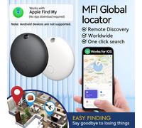 Mini Traqueur GPS compatible avec Apple iOS, Localisateur AirTag, Traqueur Bluetooth intelligent, Connecté au système Apple Find My, Suivi à distance précis, Utilise une batterie CR2032 pour une longu