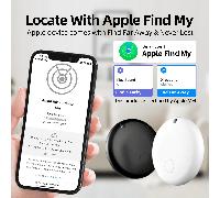 Mini Traqueur Intelligent AirTag, Traqueur GPS Mondial, Alarme Anti-Perte d'Objet, Localisateur GPS de Voiture, Compatible avec l'Application Apple "Localiser" (iOS Uniquement), Faible Consommation, P