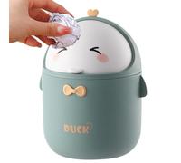Mini Trash Can - Cute Cartoon Desktop Waste Bin, With Lid, Compact 12x12x20