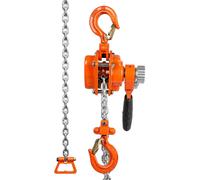 Mini-treuil à chaîne – Palan manuel avec mécanisme à cliquet – Capacité de charge : 0,25 tonne / 250 kg – Hauteur de levée : 1,4 m – Chaîne en acier au carbone G80 – Couleur vert armée